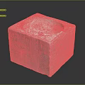 White Square Stone Container With Rough Texture And Hollow Center For Home Decor