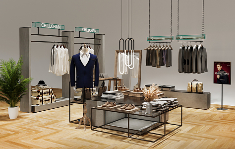 Modern Clothing Store Men's Wear Nakajima Display 3d model