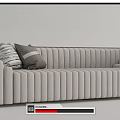 Modern Ribbed Beige Sectional Sofa with Brown Accents Decorative Pillows and Throw Blanket