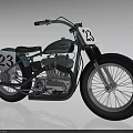 Vintage Racing Motorcycle With Number 23 Black Seat Classic Engine And Spoked Wheels