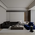 Modern Minimalist Living And Dining Room With Luxury Leather Sofa And Elegant Interior Design