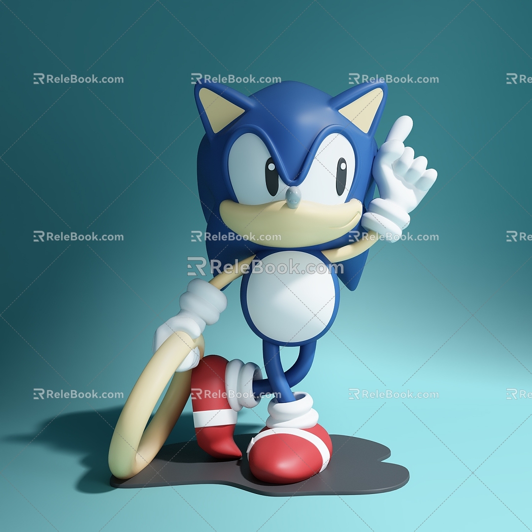 Hand-made Cartoon Doll Sonic Boy Sonic Furnishings 3d model