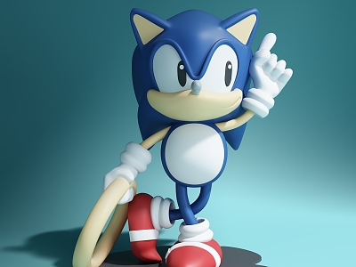 Hand-made Cartoon Doll Sonic Boy Sonic Furnishings 3d model