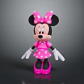 Minnie Mouse Character Figurine With Pink Polka Dot Bow Dress And White Gloves