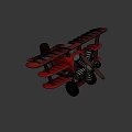 Red Biplane Model With White Clover Design And Lucky Text On Body