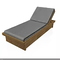 Comfortable Outdoor Lounge Chair With Wooden Frame And Soft Gray Cushion For Relaxation