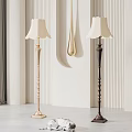 Elegant Modern Interior With Gold And Dark Brown Decorative Floor Lamps