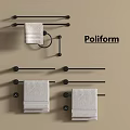 Poliform Modern Bathroom Accessories With Black Towel Racks And White Towels
