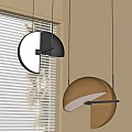 Modern Semicircular Wall Lights with Metallic Shades and Natural Light Through Window Blinds