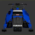 Yamaha Blue Snowmobile With White Seat Modern Design And Snow Tracks