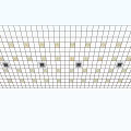 Modern Ceiling Grid Design with White Square Panels and Black Vents