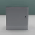 Open Metal Safe With Lock And Blue Components On Interior Door 3d model