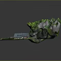 Modern Landscape Model Featuring Green Vegetation Buildings Road And Lawn Area