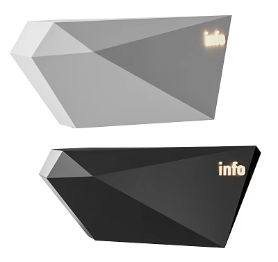 Modern Front Desk Reception With Geometric Design And Illuminated Info Signage 3d model