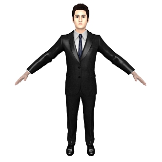 Men in Suits Black Suits Young Men 3d model