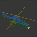 3D Rendered Military Helicopter Model With Detailed Rotor Blades And Gray Finish