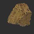 Botanical Painting with Earthy Yellow Honeycomb Texture and Striped Patterns on Dark Background