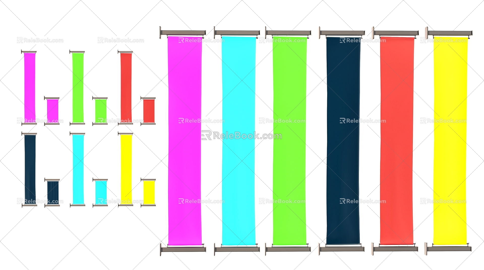 Billboard Banner Vertical 3d model