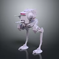 Mechanical Four Legged Robot Featuring Red Light And Weapon Components