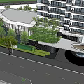 Modern Sales Office Building with Landscaped Gardens Reception Area and Elegant Decor