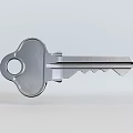Silver Metal Key For Home Security With Durable Design And Smooth Surface 3d model