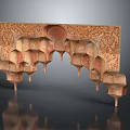 Intricately Carved Architectural Decorative Panel With Arched Niches And Ornate Patterns