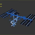 3D Space Station Model Featuring Solar Panels And Connected Modules 3d model