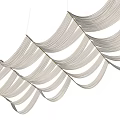 Modern Hanging White Wavy Ceiling Drapery For Elegant Interior Design 3d model