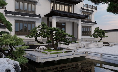 Chinese-style courtyard garden 3d model