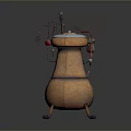Copper Distillation Equipment With Pipes Valves Lid And Support Legs