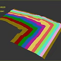 3D Topographic Terrain Model Featuring Mountains Blue Lake And Lush Green Vegetation