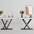 Modern End Desk 3d model