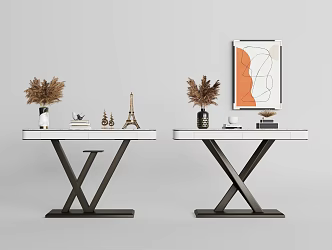 Modern End Desk 3d model
