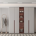 Modern light luxury handle-free wardrobe 3d model