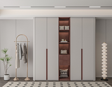 Modern light luxury handle-free wardrobe 3d model