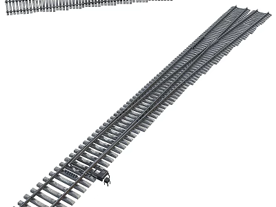 Garden Ornament Miniature Railway Track With Metal Switch And Extended Metal Rails 3d model