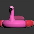 Pink Flamingo Shaped Inflatable Swimming Ring Sports Equipment for Summer Water Fun
