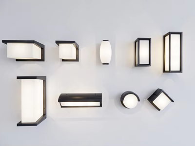 Modern Wall Lamps With Various Shapes And Contemporary Design Styles 3d model