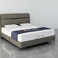 Modern Minimalist Double Bed With Dark Gray Headboard And Duke Mattress On Gray Floor