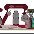 Super Wings Themed Display Stand With Milk Bottle Products And Stationery Items
