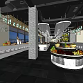 Chinese Style Hotpot Restaurant Interior With Red Decorations Front Desk And Black Walls