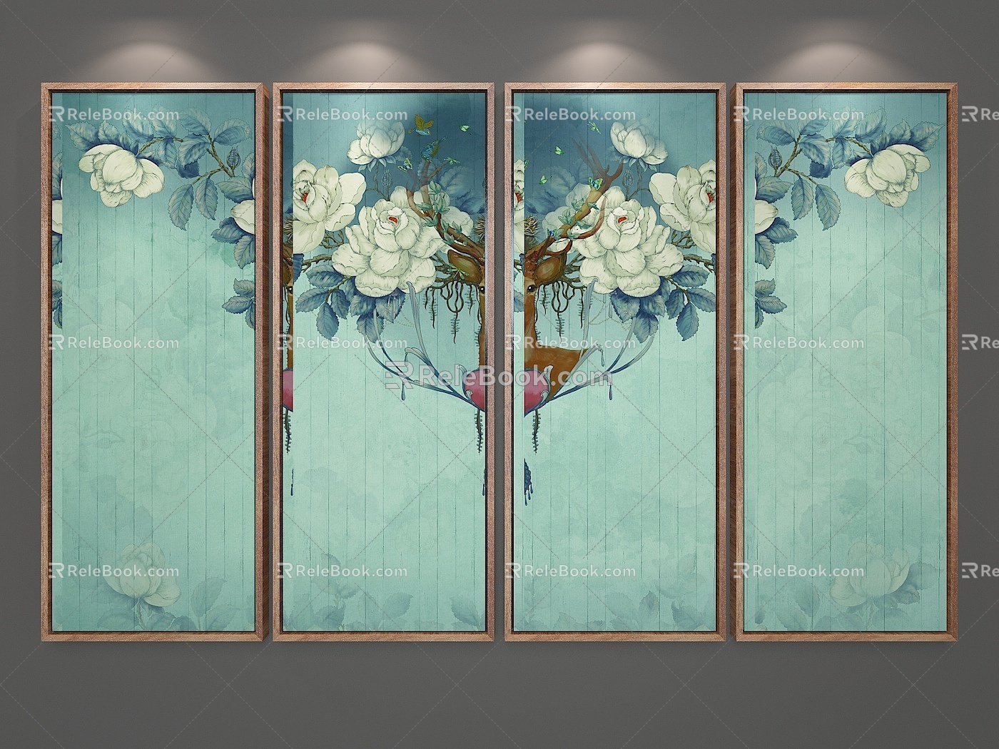 New Chinese Decorative Flipchart 3d model