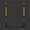 Adjustable Fitness Squat Rack With Black Frame And Yellow Adjustment Pins