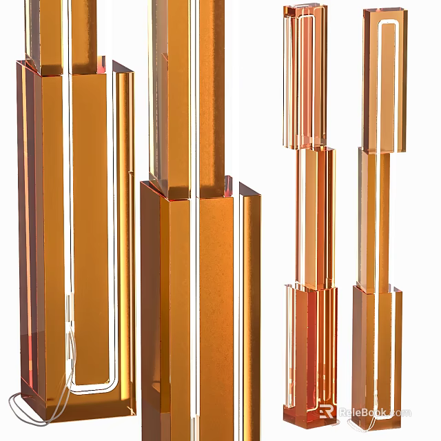 Elegant Modern Luxury Table Lamp With Sleek Metal Frame And Transparent Glass Shade 3d model 