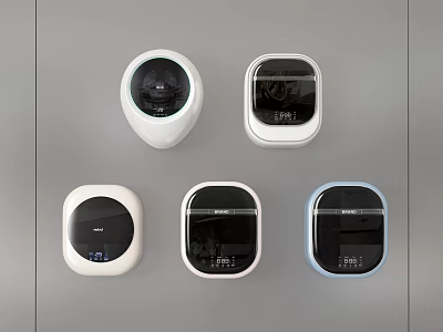 Modern Designed Daily Electrical Appliances With Round Square Shapes And White Black Blue Colors 3d model