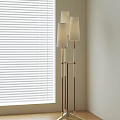 Middle style multi-head floor lamp 3d model