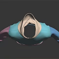 Color Block Blue And Pink Hooded Sweatshirt With Front Pocket Design