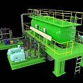 Oil and gas separation plant Industrial equipment 3d model