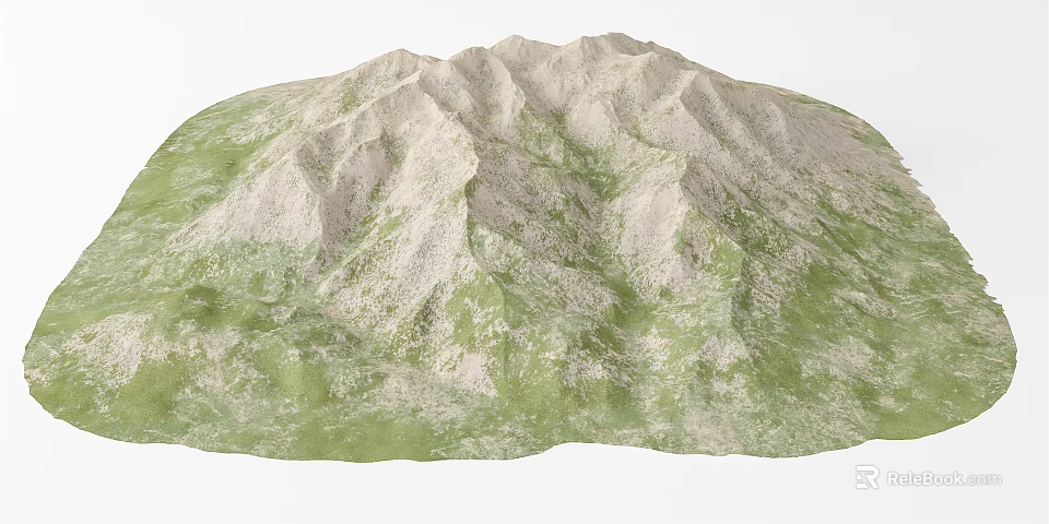 Garden Landscape Design With Hilly Terrain Green Grass And Natural Topography 3d model 