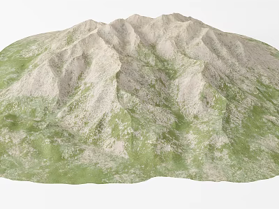 Garden Landscape Design With Hilly Terrain Green Grass And Natural Topography 3d model